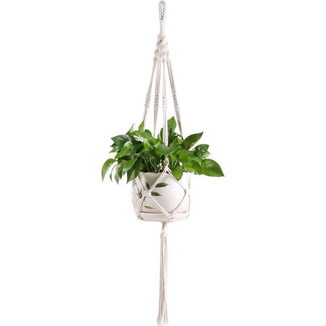 Porte-pot en macramé, suspension pour plantes, panier suspendu en corde de jute tressée, artisanat (1/5)