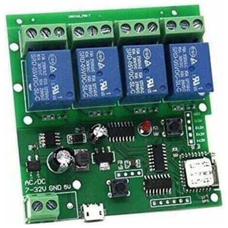 Module Relais WiFi 4 Canaux Momentary Inching Contrôleur Porte Garage Automatique (5-32V) (1/3)