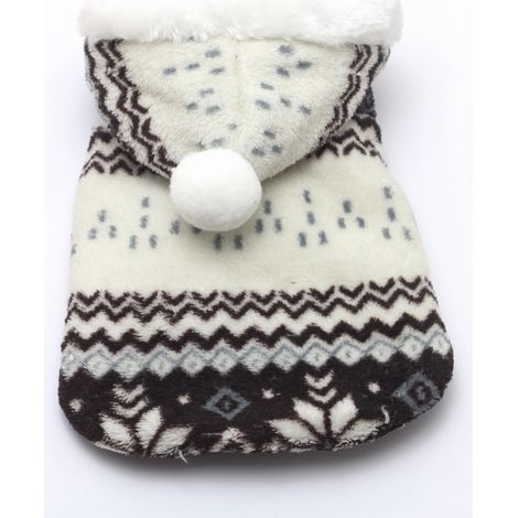 Weihnachtskleidung Hoodie Pullover Mantel Samt Kapuzenhund Schneeflocke