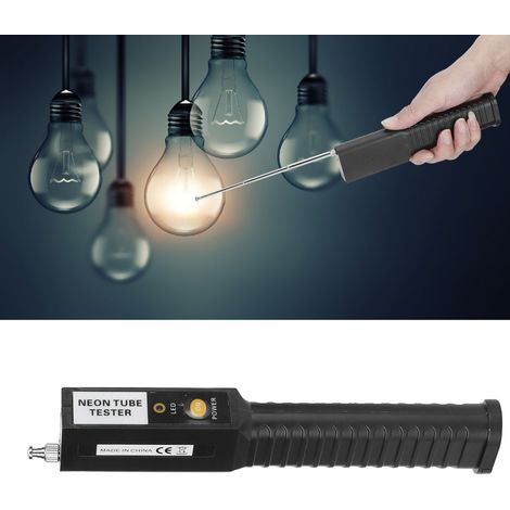 Testeur de Tube Néon Portable avec Antenne Retractable Tester ABS 20cm Détecteur pour Fluorescent LED & Éclairage Néon Professionnel pour Electriciens et Inspections (1/5)