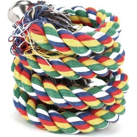 Pet Bird Toy Parrot Cotton Rope Chew Bar Spiral Cage Holder 100 1.7cm (1/3)