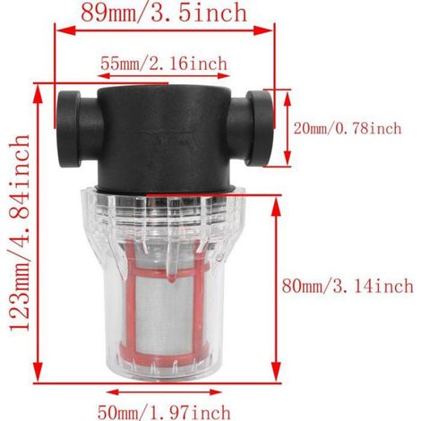 Filtre à sédiments en ligne 3/4" NPT femelle, tamis inox 200 mesh, pour tuyau d’eau et arrosage extérieur (1/4)