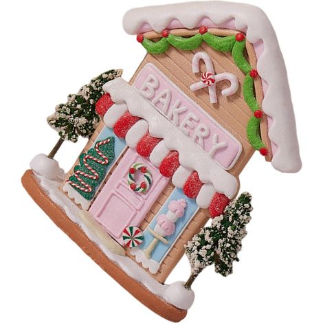 Maison Pain Épice de Noël Argile Décoration Hivernale Enneigée Ornement Décoratif pour Table Statuette de Maison de Village pour Décoration de Bureau