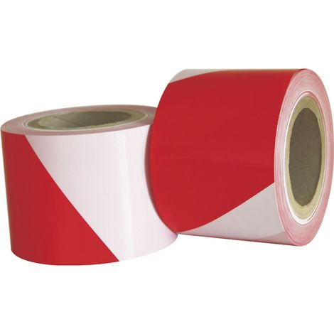 FOLTEC Warnband / Absperrband 75mm x 500m Rot und Weiß