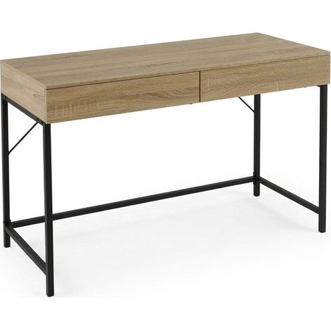 Scrittoio Design 2 Cassetti Legno Metallo Tavolo Ufficio Casa 116x48x77cm (1/5)