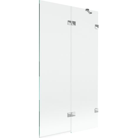 Mexen Lunar Badewannenabtrennung 2-flügelig rechts 100 x 150 cm, transparent, Chrom - 897-100-100-01-00-P (1/5)