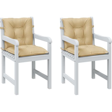 Niedriglehner-Auflagen 2 Stk. Melange Beige 100x50x7 cm Stoff