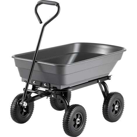 Mophorn Gartenwagen mit Kippfunktion, 181 kg Tragkraft, robuster Transportwagen aus Kunststoff und Stahl mit 270° drehbarer Lenkung, 8-Zoll-Reifen, ideal für Gartenarbeiten, Rasen, Kies und Schlamm