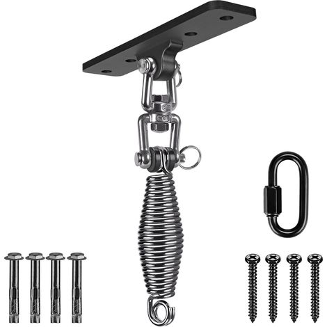 Suspension Le Hamac Suspendre la Balançoire Ensemble de Support Pivotant 6mm Ressort Mousqueton pour Aire de Jeux Intérieur Extérieur Chaise Yoga Corde Sacs de Frappe, Jusqu'à 600lbs