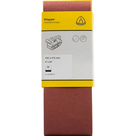 Klingspor LS 309 XH Hobbänder, 100 x 610 mm Korn 120 F5, SB-verpackt im Reiter (1/3)