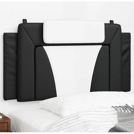 vidaXL Coussin de tête de lit Viana noir et blanc 100 cm similicuir (1/5)
