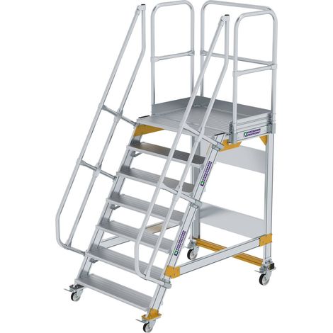 MUNK Plattformtreppe fahrbar 60° Stufenbreite 1000mm 7 Stufen