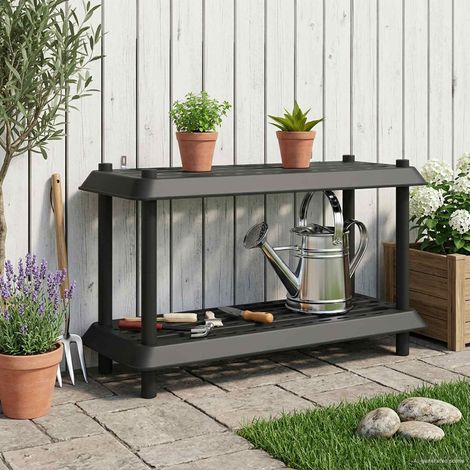 vidaXL Shelving Unit 2-Tier 100 x 40 x 55.5 cm PP Anthracite (1/5)