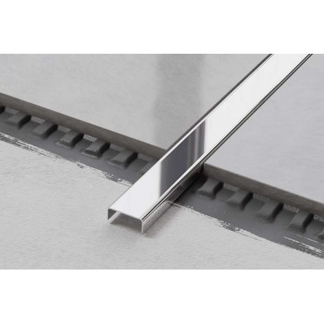 C-Verbindungsprofil aus Edelstahl 1cm x 270cm - Glänzendes Silber
