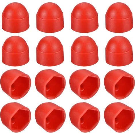 50Pcs Capuchon d'Écrou Hexagonal, M8 Capuchon de Protection en Plastique Rouge pour Écrous Hexagonaux, Boulons (1/5)