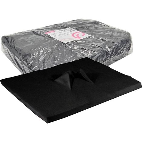 Almohadilla higiénica para la cabeza con corte en forma de X para la cara, color negro, 100 uds. (1/4)