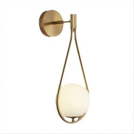 Appliques murales en laiton, applique murale minimaliste en verre avec boule, luminaires de chambre B (1/5)