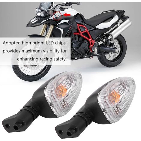 Clignotants moto 12V en plastique noir, diamètre 7 mm, feux de signalisation pour F650GS, F800GS, F800R, R1200GS et K1300R (1/5)