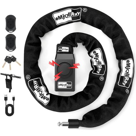 Antivol Velo avec Alarme 110dB 8mm Vélo Télécommande (1/4)