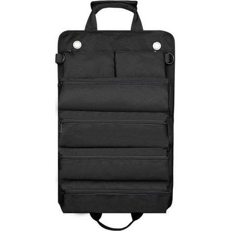 Sac à outils pour quincaillerie, grande capacité, épais, noir (voiture/portable). (1/5)