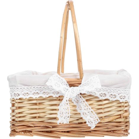 Panier de pique-nique tressé à main avec poignée, panier de rangement pour œufs (1/5)