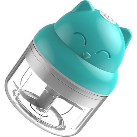Mini hachoir électrique multifonction, mixeur-blender de 250 ml avec 3 lames en acier inoxydable, presse-ail, petit mixeur rapide et facile à utiliser pour la viande, les oignons, les herbes, mignon (1/5)