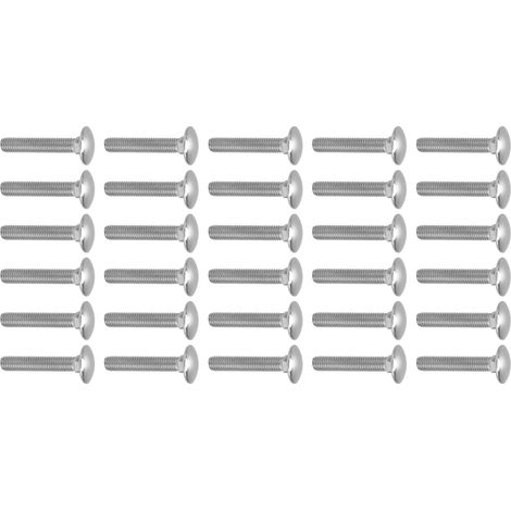 Lot de 30 vis et boulons M8x1,25, acier inoxydable A2, tête semi-circulaire, collet carré, boulons à tête carrée à filetage grossier, DIN603 M8x45