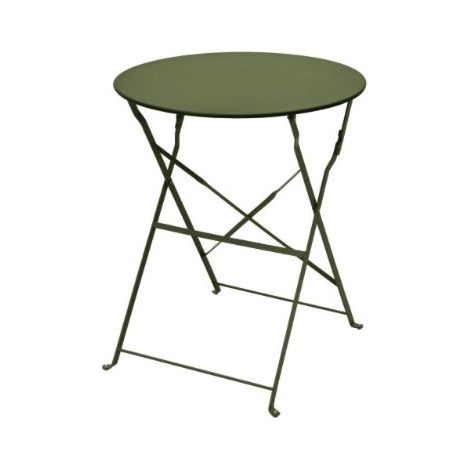 Klappbarer Bistro-Tisch Merida ø60cm aus Stahl Kaki