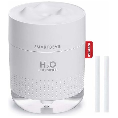 BUNTHAUS Mini Humidificateur d'air bebe, Pas de batterie, Portable Humidificateur d’Air Maison, USB Humidificateur d’Air Chambre Silencieux pour Bureau, Arrêt Automatique(500ml) - 2 Filtres (1/5)