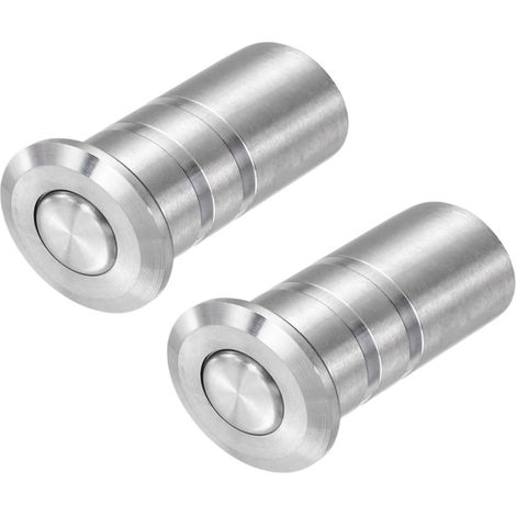 Ein Set aus zwei staubdichten Riegeln aus Edelstahl 304 (10 mm), mit Schiebeschließzylinder und Schließzylinderzubehör. (1/4)