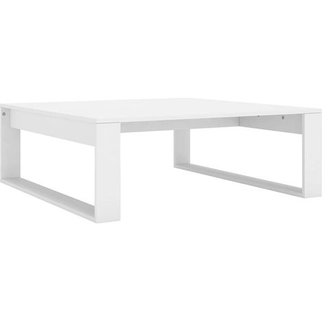 Maison Exclusive - Tavolino da Salotto Bianco 100x100x35 cm in Legno Multistrato (1/5)