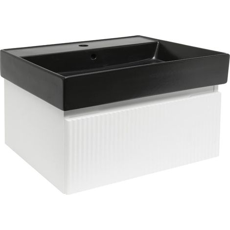 Swiss Aqua Technologies Badezimmermöbel mit Waschbecken SAT Evolution 78x30x44,8 cm weiss matt (SATEVO80WMU2B)
