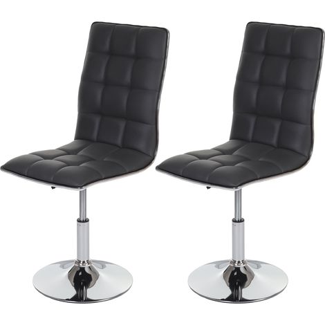 Lot de 2 chaises de salle à manger hauteur réglable en synthétique gris CDS04092 (1/5)