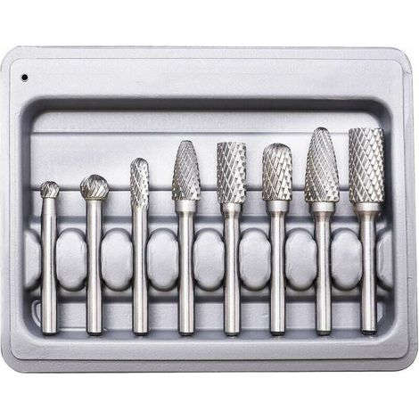 Rotary Burrs, Double Cut Tungsten Burres, 8 Pieces Double Cut Tungsten Rotary Burres Solid Carbide Steel Set 6mm Shank For Electric Drill Rotary Tools (1/3)