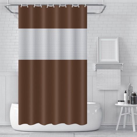 Rideau De Douche - 180 X 180 Cm - Matière Peva - Fenêtre Transparente En Haut - Imperméable - Séchage Rapide - Lavable En Machine - Avec Crochets - 1 Pièce (1/5)