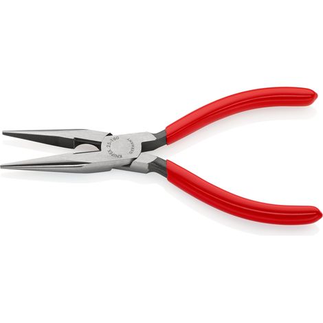 KNIPEX 25 01 160 Pinza per meccanica - con becchi mezzotondi con tronchese (pinza per radiotecnici) rivestiti in resina sintetica atramentata nera 160 mm