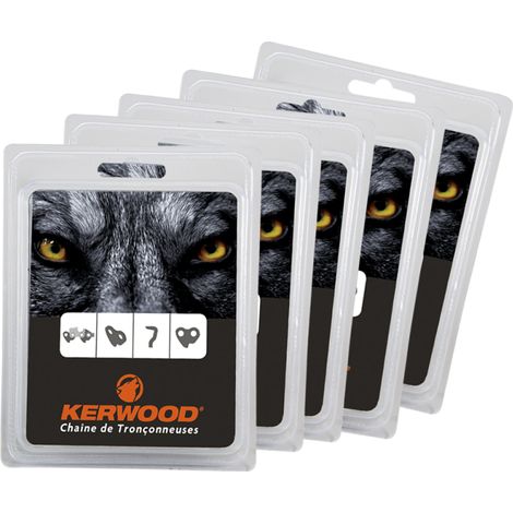 Chaînes tronçonneuses Kerwood x5. 72 maillons 3/8". 1,5 mm (1/5)