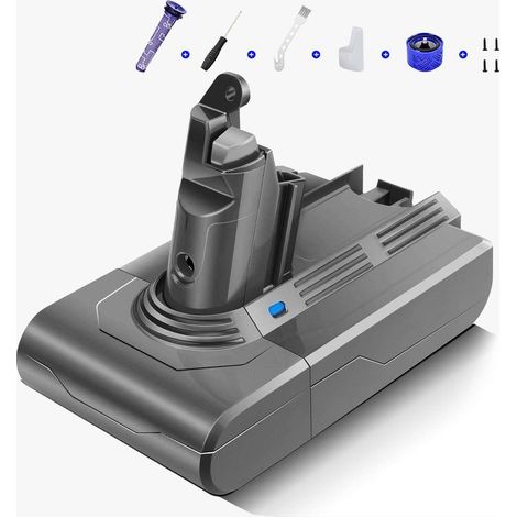 Batterie 3000mAh 21.6V pour Dyson V6 DC62 DC58 DC59 DC61 DC72 DC74 SV03 SV06 SV09 avec 9 accessoires lavables (1/4)