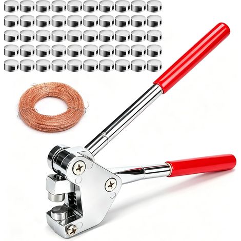 Lot de 50 pinces à plomb et fil de plomb de 25 m, outil de plomberie haute résistance pour compteur d'électricité, compteur d'eau, compteur de gaz, étanchéité pour appareils de mesure (1/5)