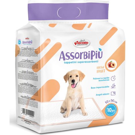 10 tappetini Assorbipiù fresh fruits profumo di frutta con angoli adesivi 60x90 cm per cani