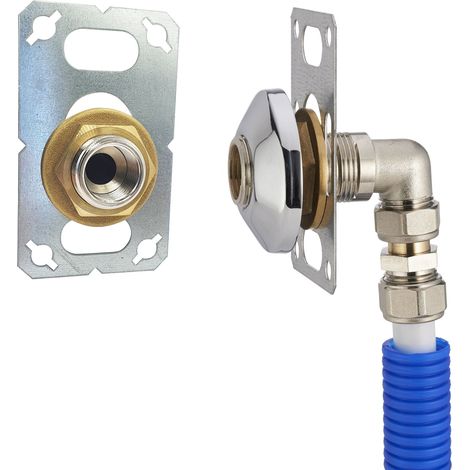 Placa de salida de pared simple para multicapa de compresión prensada Ø16 para lavadora FIXSYSTEM