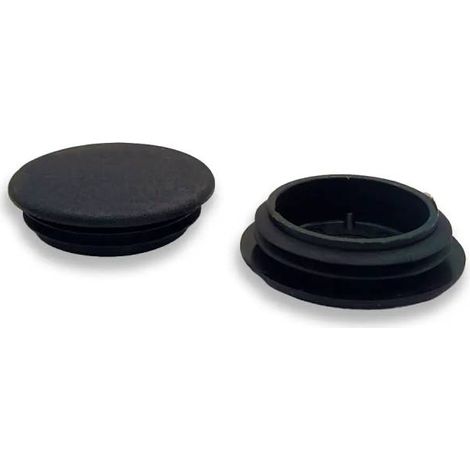 Ajile - Bouchon embout rond plat de finition NOIR pour tube de diam. 38 mm (1/3)