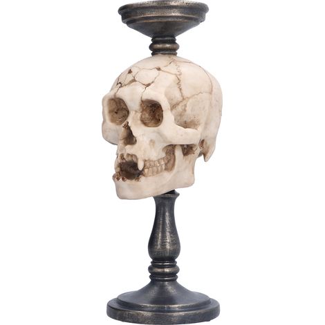 Kerzenständer aus Kunstharz, robust, gruseliger Totenkopf, Halloween-Dekoration für Zuhause (1/5)