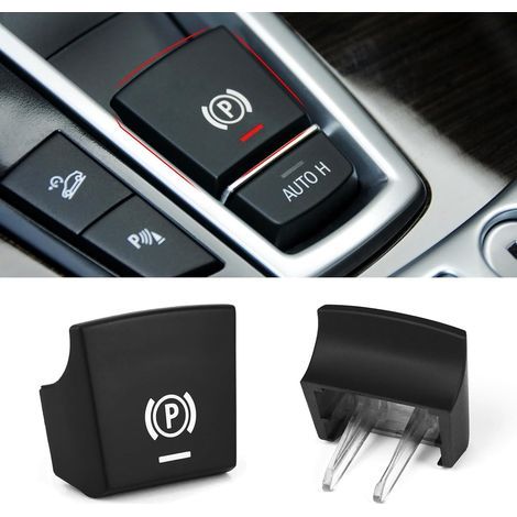 1PC Bouton de Stationnement pour Série 5/6/X3/X4 2009-2013 P Button Interrupteur de Stationnement Compatible avec BMW F10 F11 F18 F06 F12 F13 F25 F26 Boutons de Frein Noir (Style Long) (1/5)