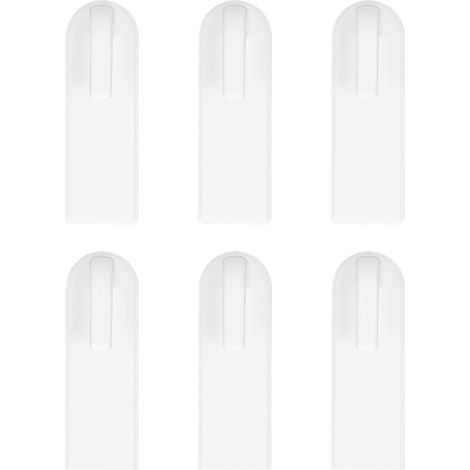 Crochets de salle de bain, 6 pièces, sans perçage, Installation facile, adhésif en plastique Simple et élégant pour serviettes, Robes, chapeaux et vêtements (1/5)