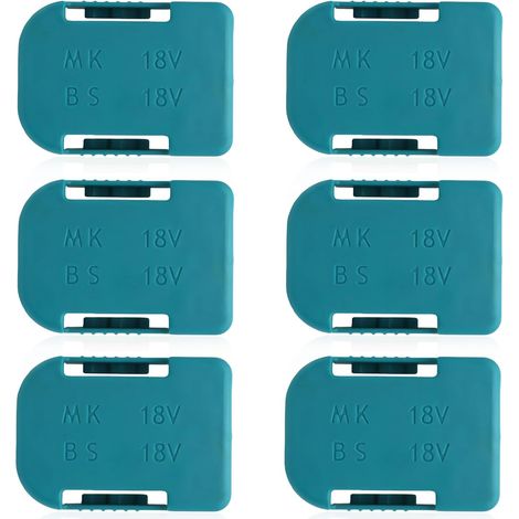 Soportes de batería de 6 piezas, soporte de herramientas de pared de ABS resistente, adaptador de batería robusto, soporte de pared azul para baterías de iones de litio Makita y Bosch de 14,4-18 V. (1/5)