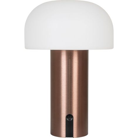 Lampada LED Ricaricabile Soham — Bianco e Rame Ø15×22 cm