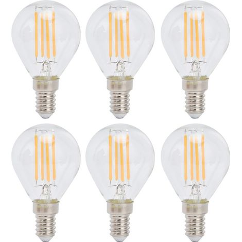 6 Ampoules LED E12 G45 4W Vintage, Verre Clair, Lumière Chaude, Décoration Maison, 110V (Lot de 6) (1/5)