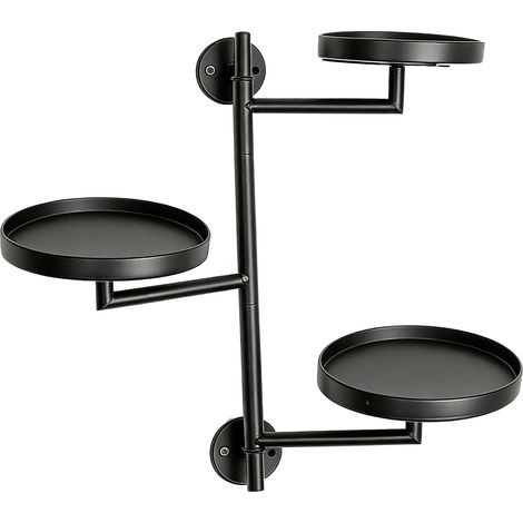 Support mural pivotant pour plantes, étagère flottante métallique à 3 niveaux pour pots de fleurs, présentoirs décoratifs pour la maison (1/5)
