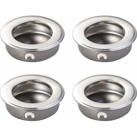 Stück 35 mm Edelstahl-Flacheinsätze für Schiebetürgriffe, Schrankgriffe, Schubladenbeschläge - Crezuo